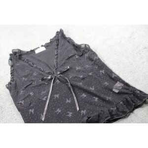 Electric Behaviour Black Mesh Bow Butterfly Ruffle Tank Top Coquette Medium